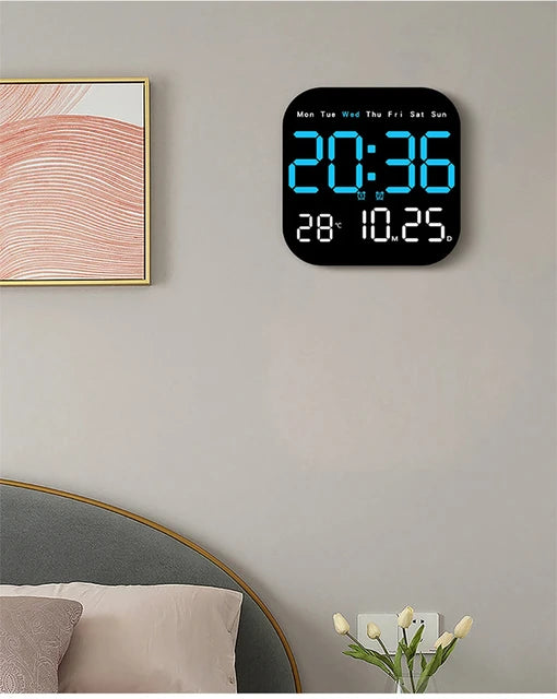 Horloge murale LED numérique avec télécommande