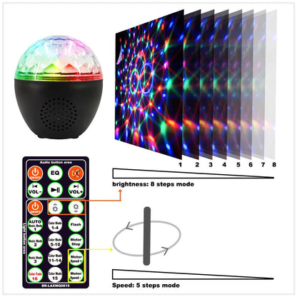 Boule magique réglable éclaircir les lumières disco LED avec lumières de fête haut - parleur - Ouffstore