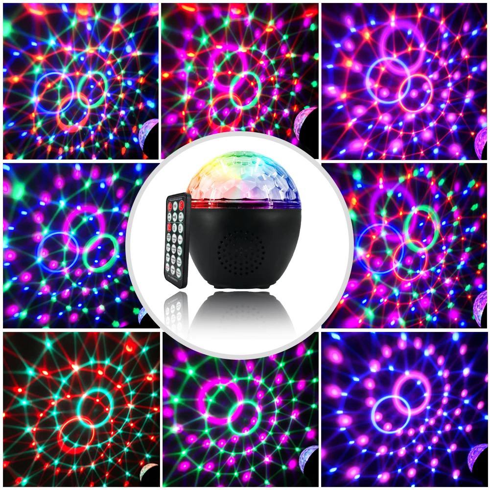 Boule magique réglable éclaircir les lumières disco LED avec lumières de fête haut - parleur - Ouffstore