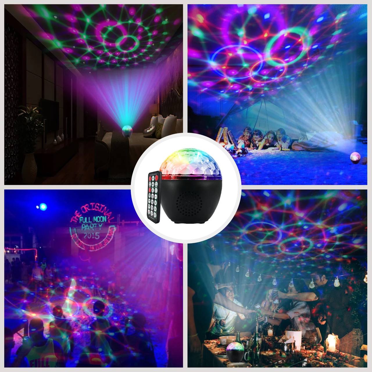 Boule magique réglable éclaircir les lumières disco LED avec lumières de fête haut - parleur - Ouffstore