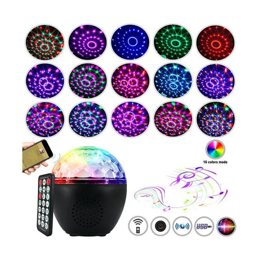 Boule magique réglable éclaircir les lumières disco LED avec lumières de fête haut-parleur